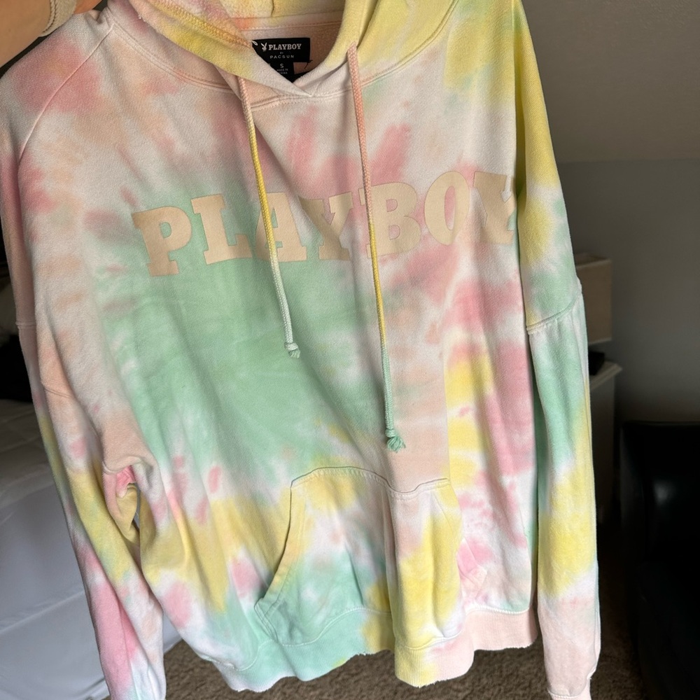 Oversized Playboy Tie-Dye Hoodie
